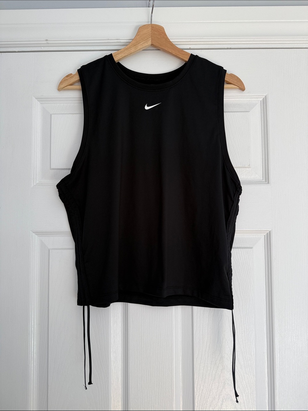 Nike Black Muscle Tank with White Swoosh